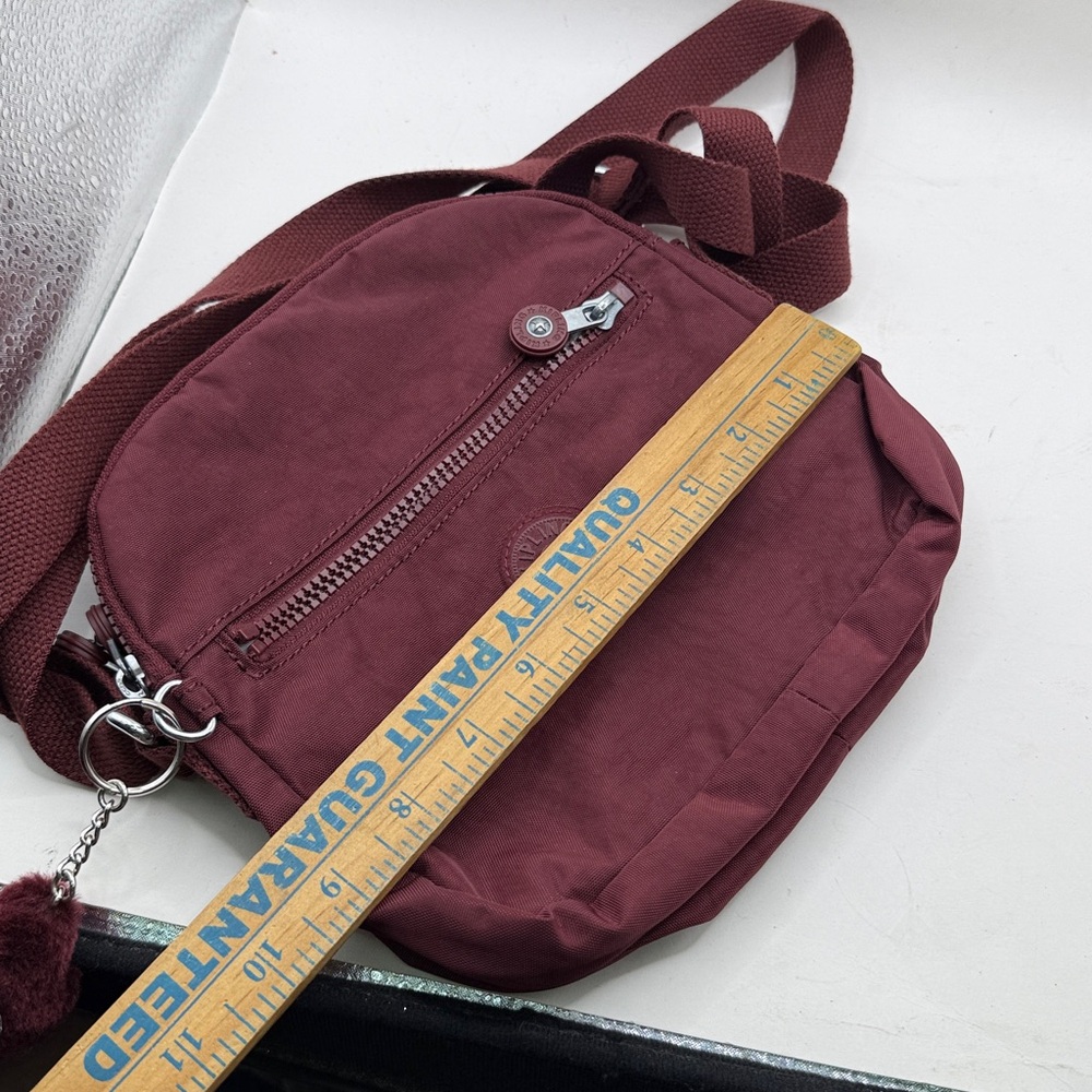 Kipling Keefe Gerty Crossbody Bag Purse Red Purple Maroon - Picture 4 of 15